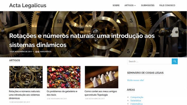 Artigos legais sobre coisas legais: conheça a Acta Legalicus
